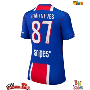 Paris Saint-Germain Joao Neves #87 Replica Home Stadium Shirt for Women 2026-27 Short Sleeve